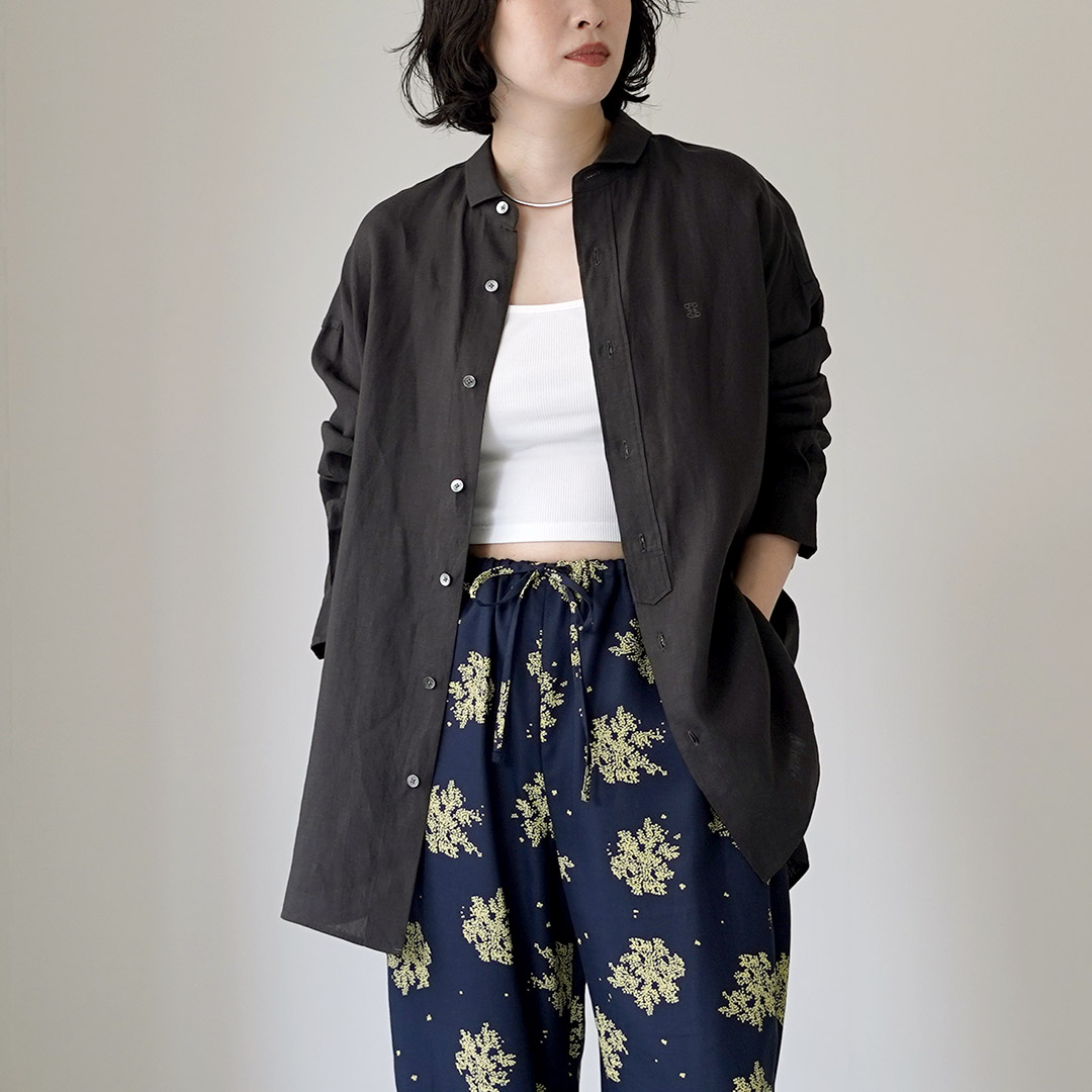 TICCA（ティッカ） リネン スクエアビッグシャツuni 日本製