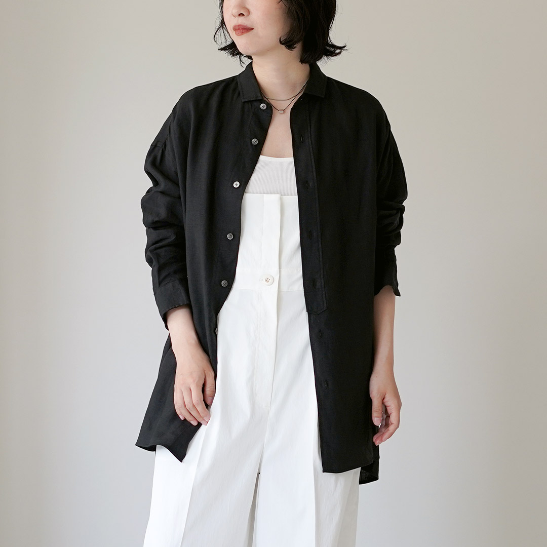 TICCA（ティッカ） リネン スクエアビッグシャツuni 日本製