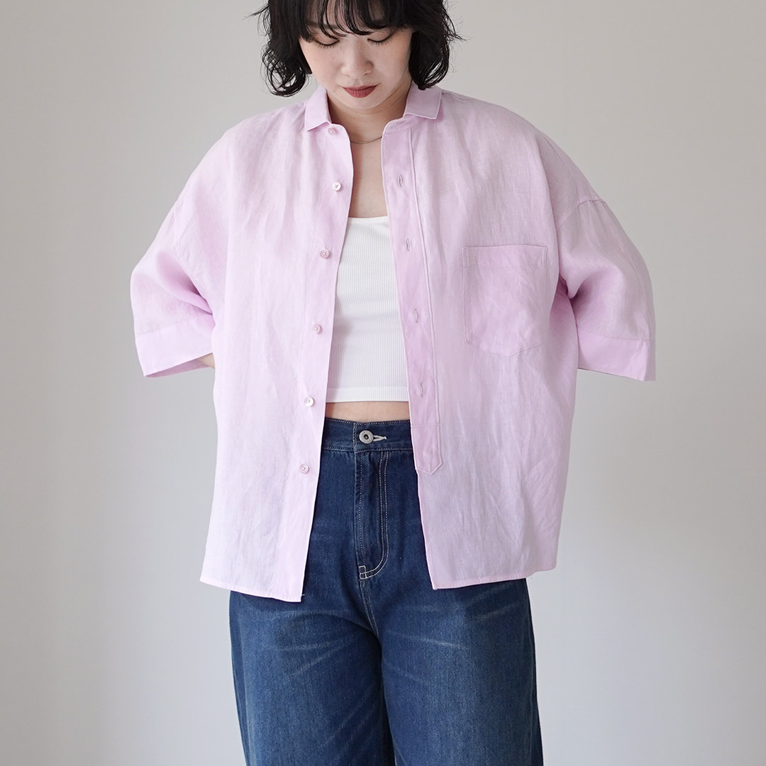 TICCA（ティッカ） リネン 半袖シャツ 日本製 / レディース ワイド 麻
