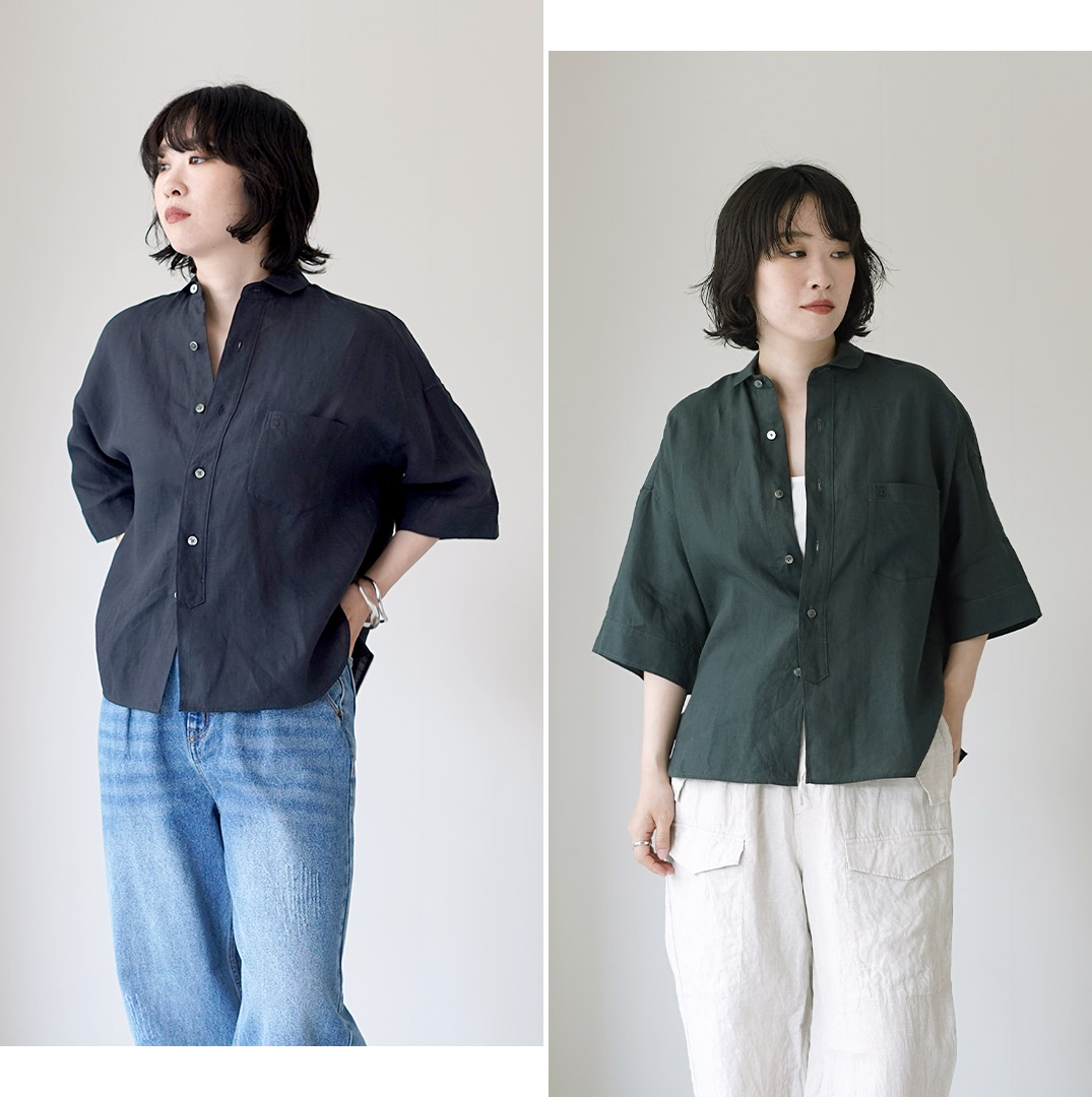 TICCA（ティッカ） リネン 半袖シャツ 日本製 / レディース ワイド 麻