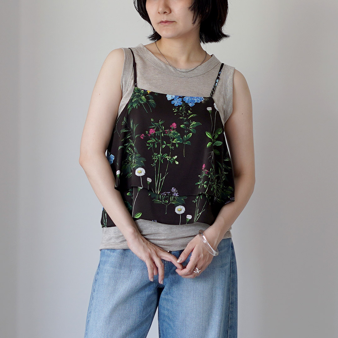 TICCA（ティッカ） 2way フラワープリント ビスチェ 日本製 / レディース キャミソール 花柄の画像