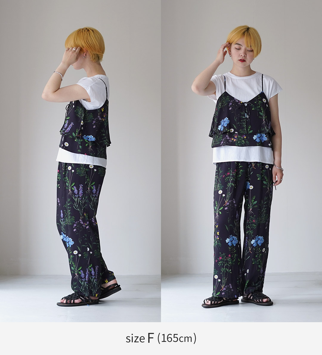 TICCA（ティッカ） 2way フラワープリント ビスチェ 日本製 / レディース キャミソール 花柄の画像