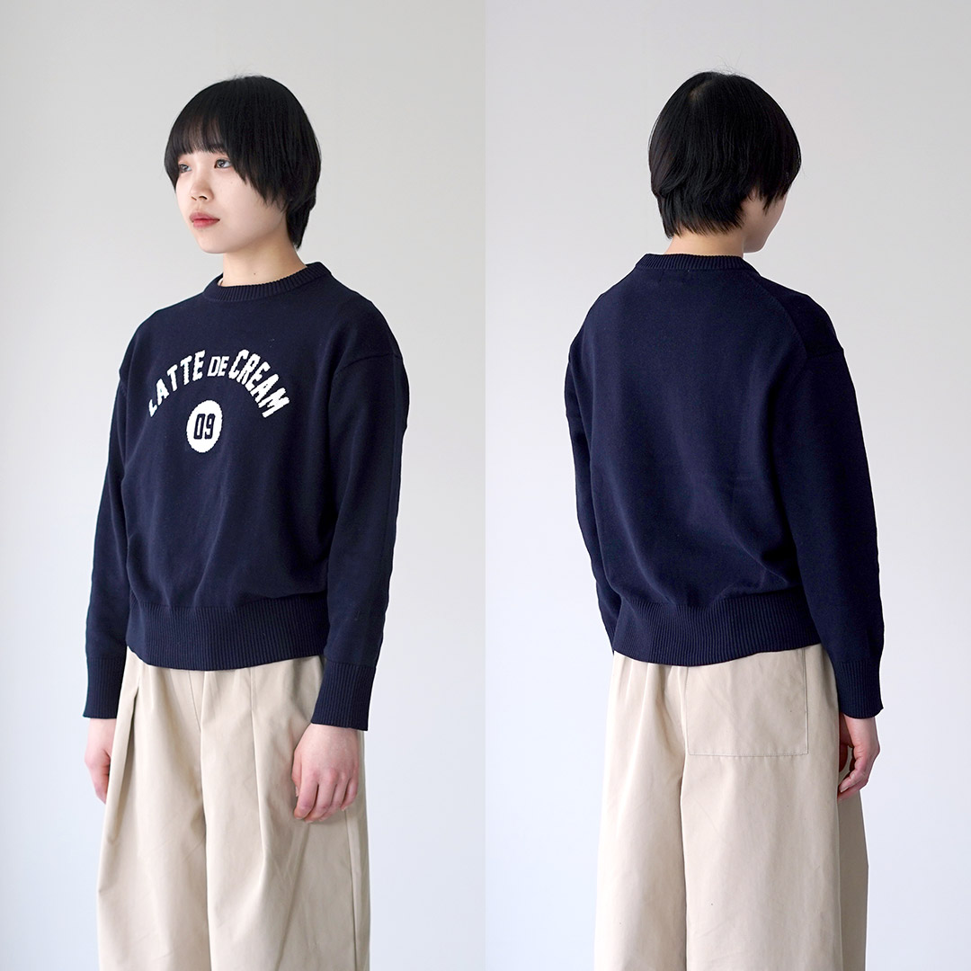 新品未使用 mao made 後ろタックプルオーバー ニット mao made（マオメイド） やわらかコットン ダブルジャガード