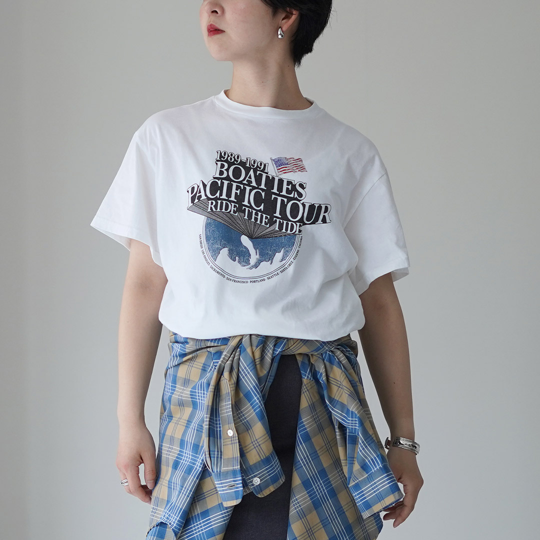 SHINZONE（シンゾーン） ボーティーズ ツアー Tシャツ 26MMSCU08 日本製 / レディース 半袖 プリント BOATIES TOUR TEEの画像