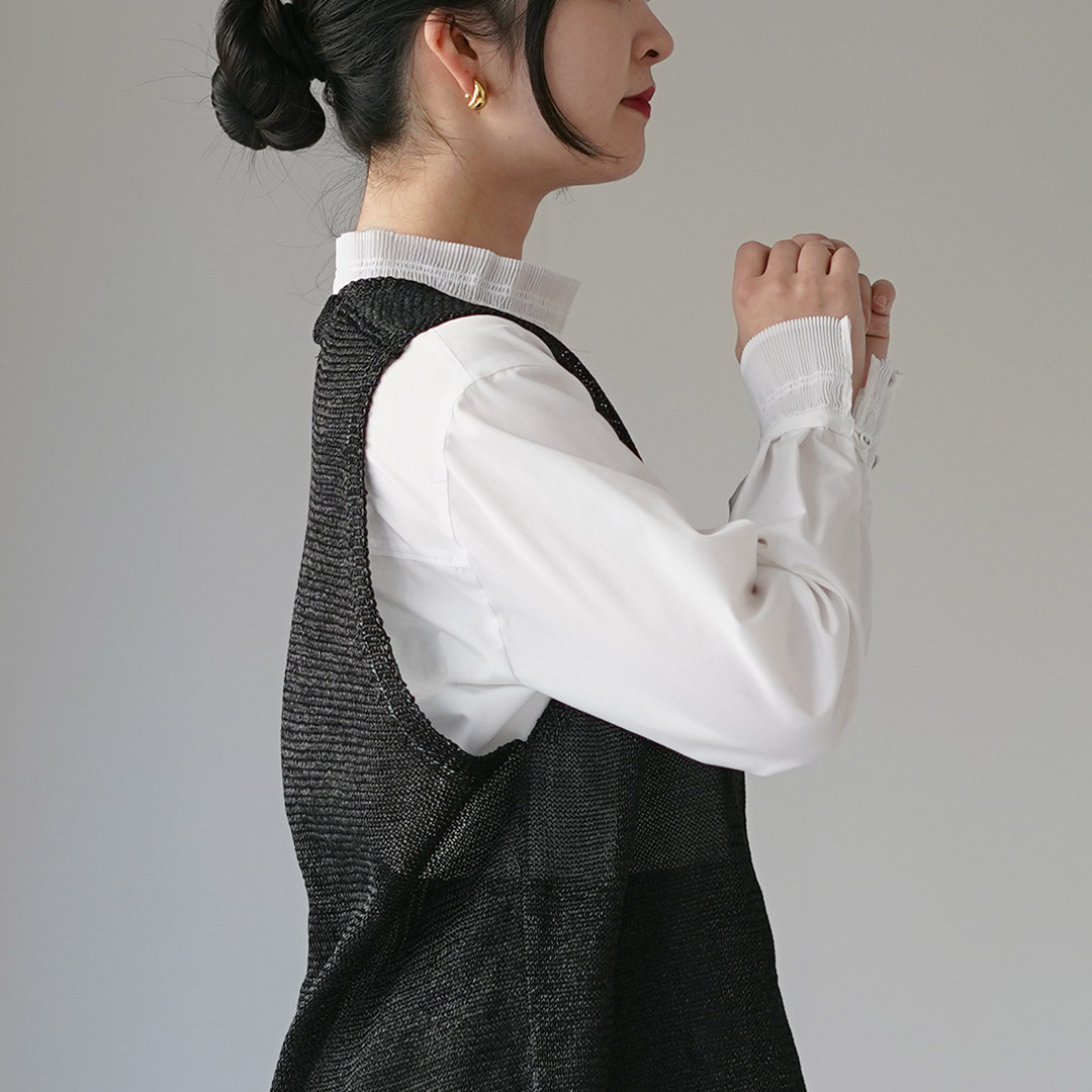 mizuiroind（ミズイロインド） ワイド Vネック ベスト / レディース