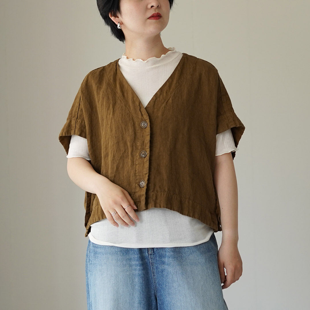 tumugu（ツムグ） ソリトリネン（1） 2wayベスト 日本製 / レディース