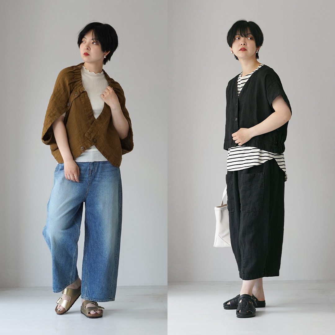 tumugu（ツムグ） ソリトリネン（1） 2wayベスト 日本製 / レディース