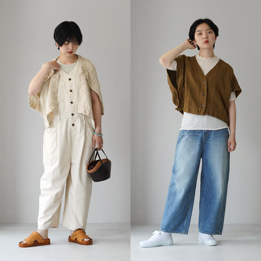 tumugu（ツムグ） ソリトリネン（1） 2wayベスト 日本製 / レディース