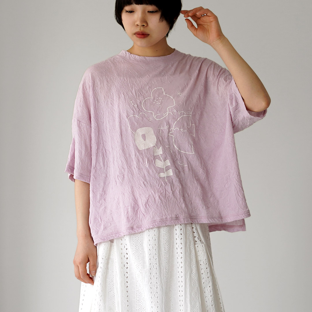 tumugu（ツムグ） ワッシャーライト プリントTシャツ 日本製