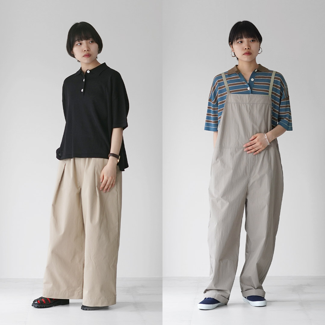 mao made（マオメイド） リネンコットン ポロシャツ / レディース 半袖