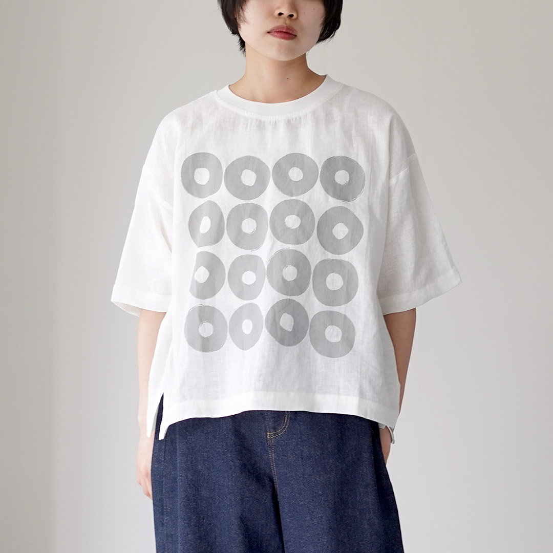 mao made（マオメイド） リネン Tシャツ ドーナツ / レディース 半袖