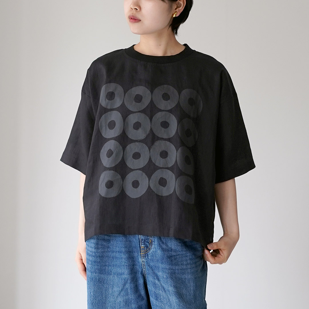 mao made（マオメイド） リネン Tシャツ ドーナツ / レディース 半袖