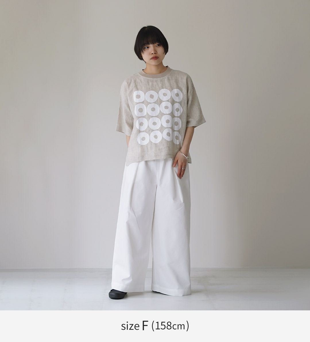 mao made（マオメイド） リネン Tシャツ ドーナツ / レディース 半袖