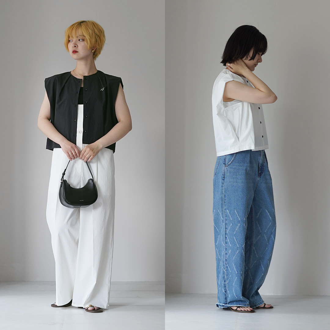 YENN ノーカラーシャツ YENN YENN（イェン） スリーブレス シャツ / レディース ブラウス