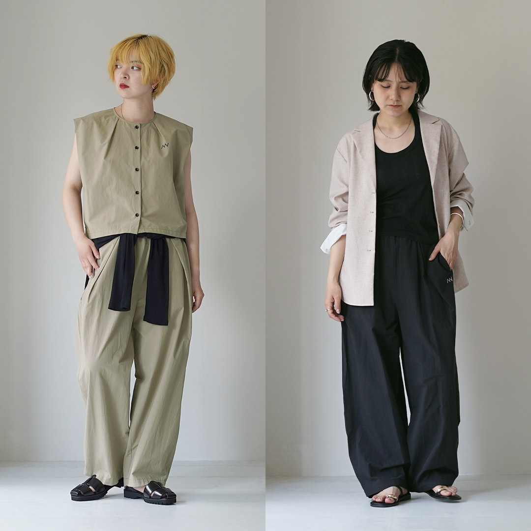 YENN YENN（イェン） ウエストリブ カーブパンツ / レディース