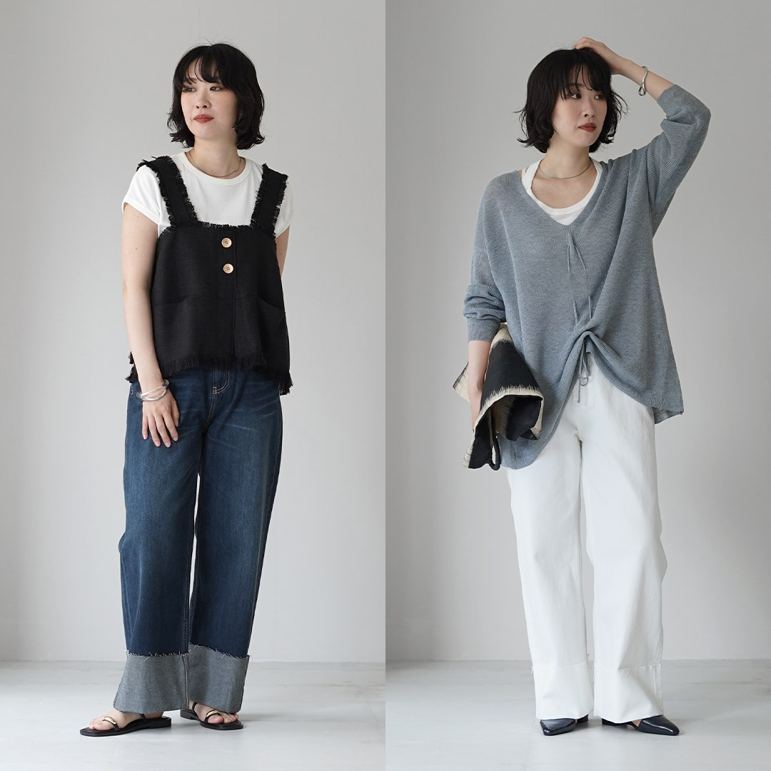 CYAN TOKYO（シアントーキョー） ロールアップ ストレート デニム