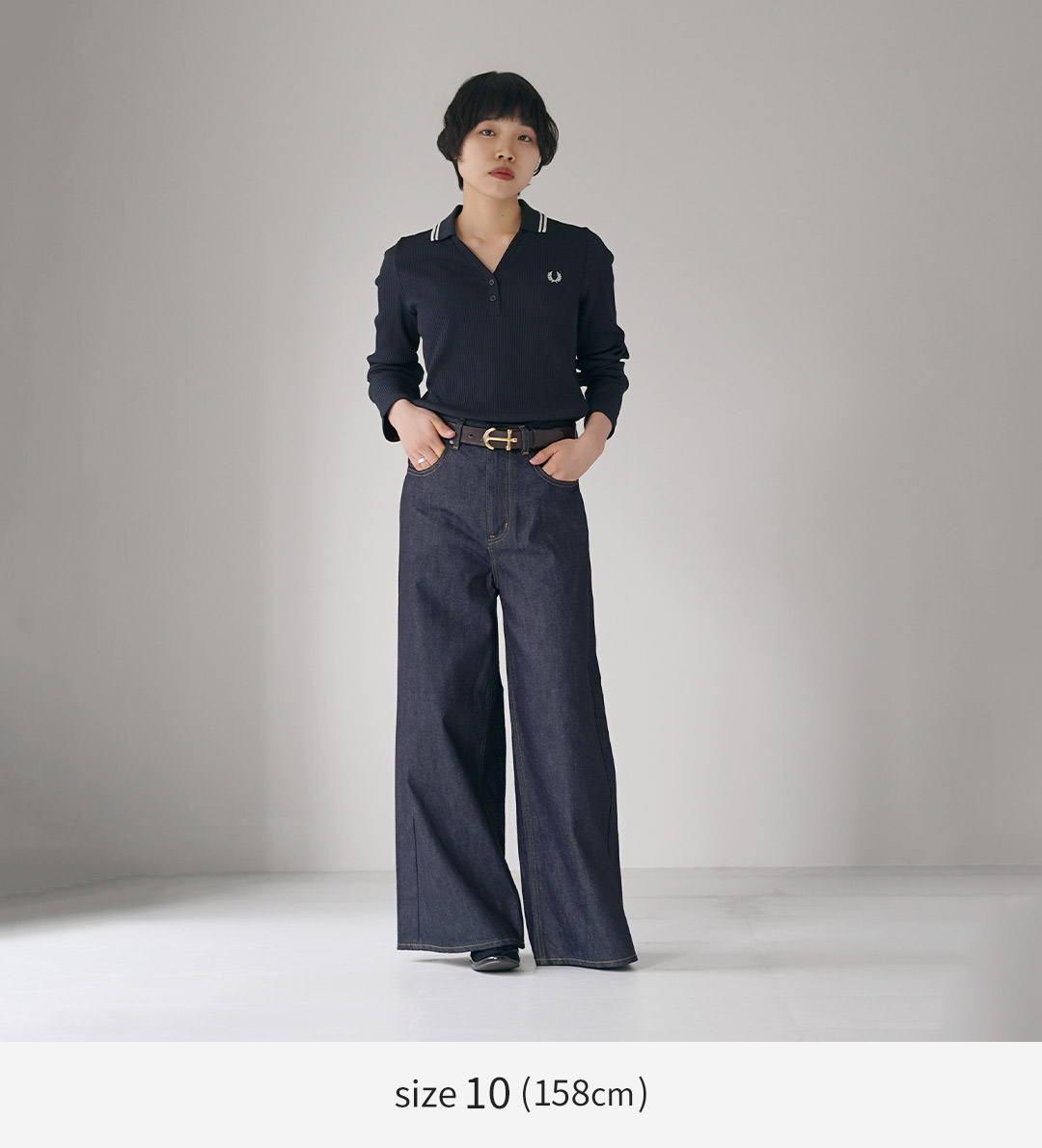 Fred Perry リブ編み 半袖ポロカーディガン FRED PERRY（フレッドペリー） G3164 リブニット ポロシャツ TWIN