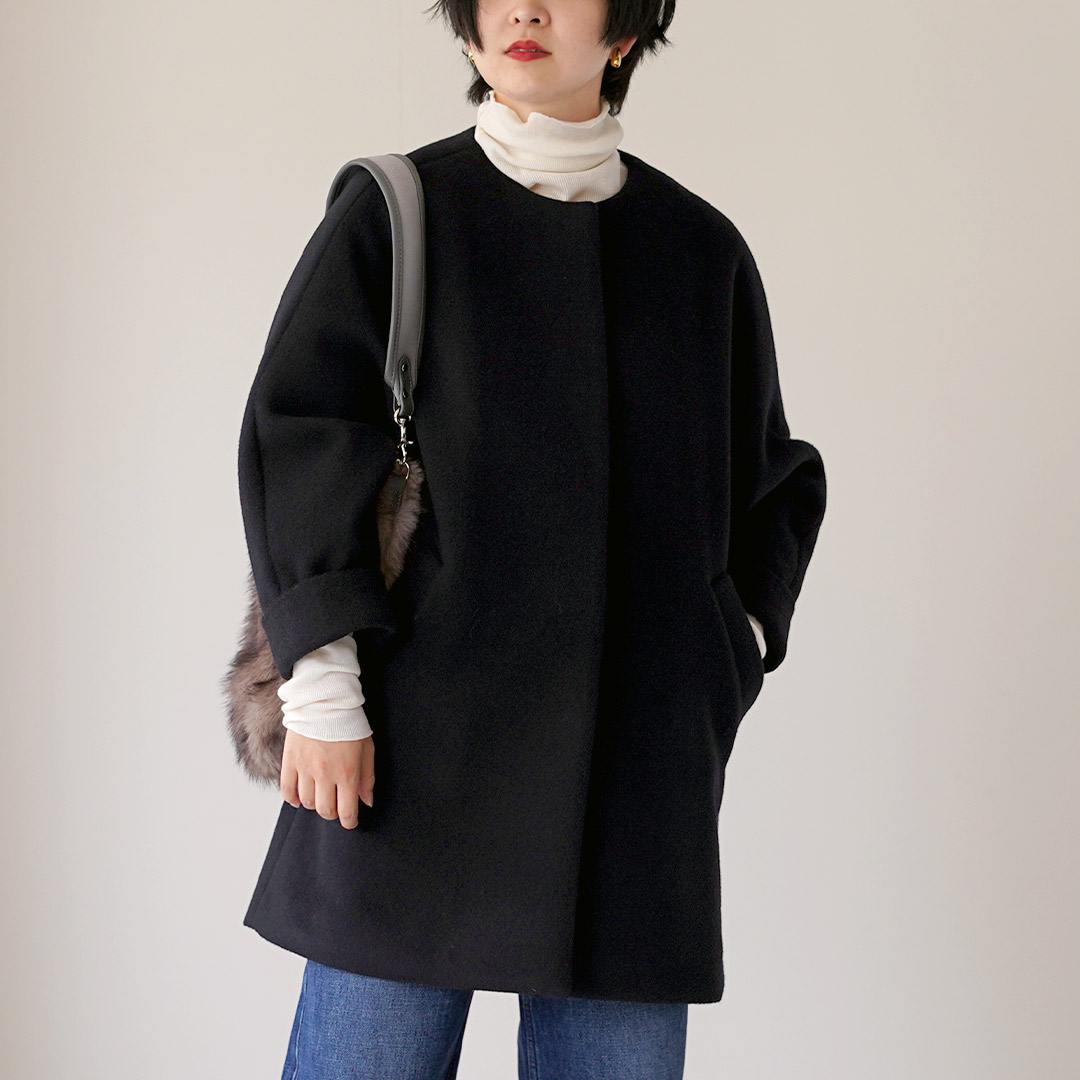TICCA（ティッカ） ノーカラーテントコート 日本製 / レディース