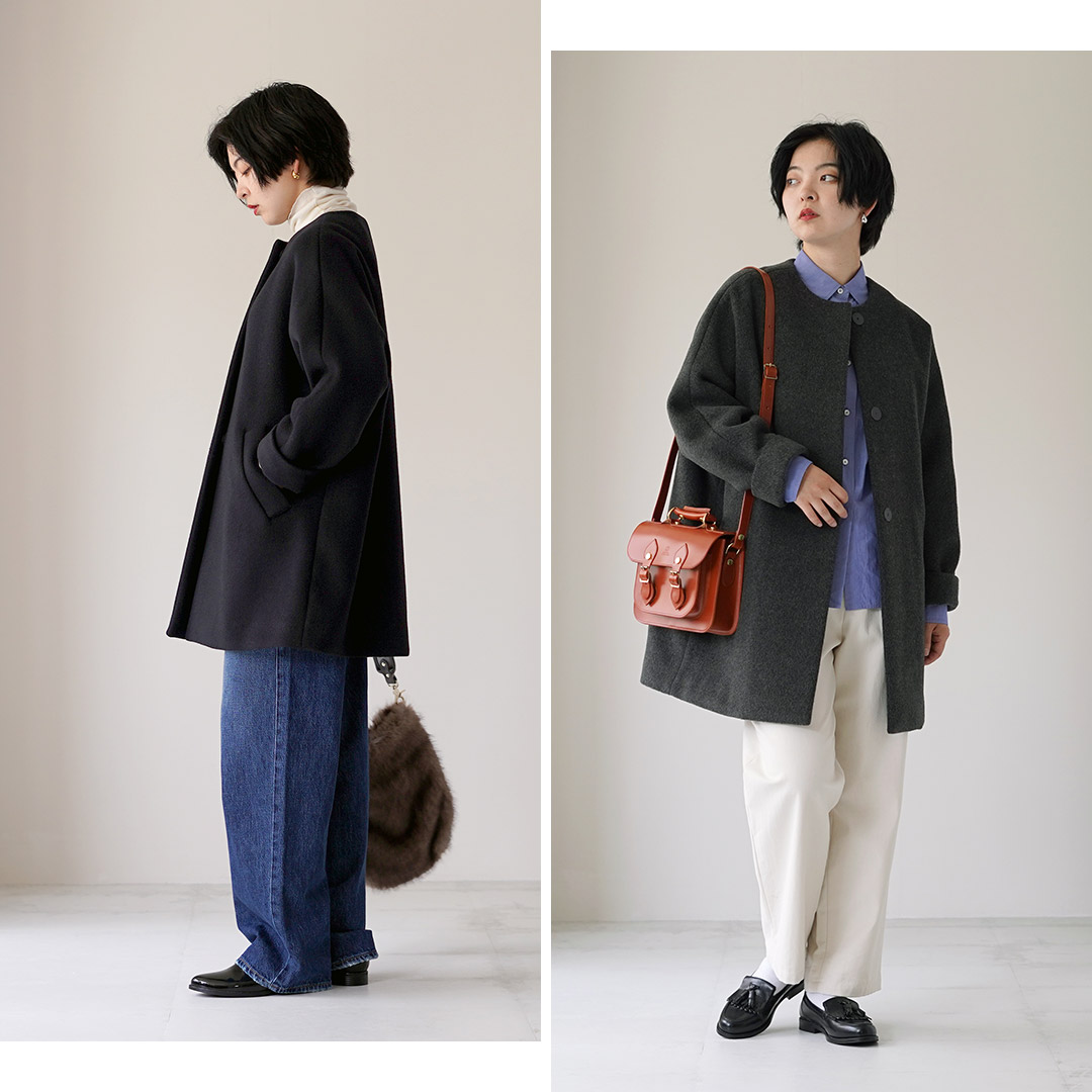 TICCA（ティッカ） ノーカラーテントコート 日本製 / レディース