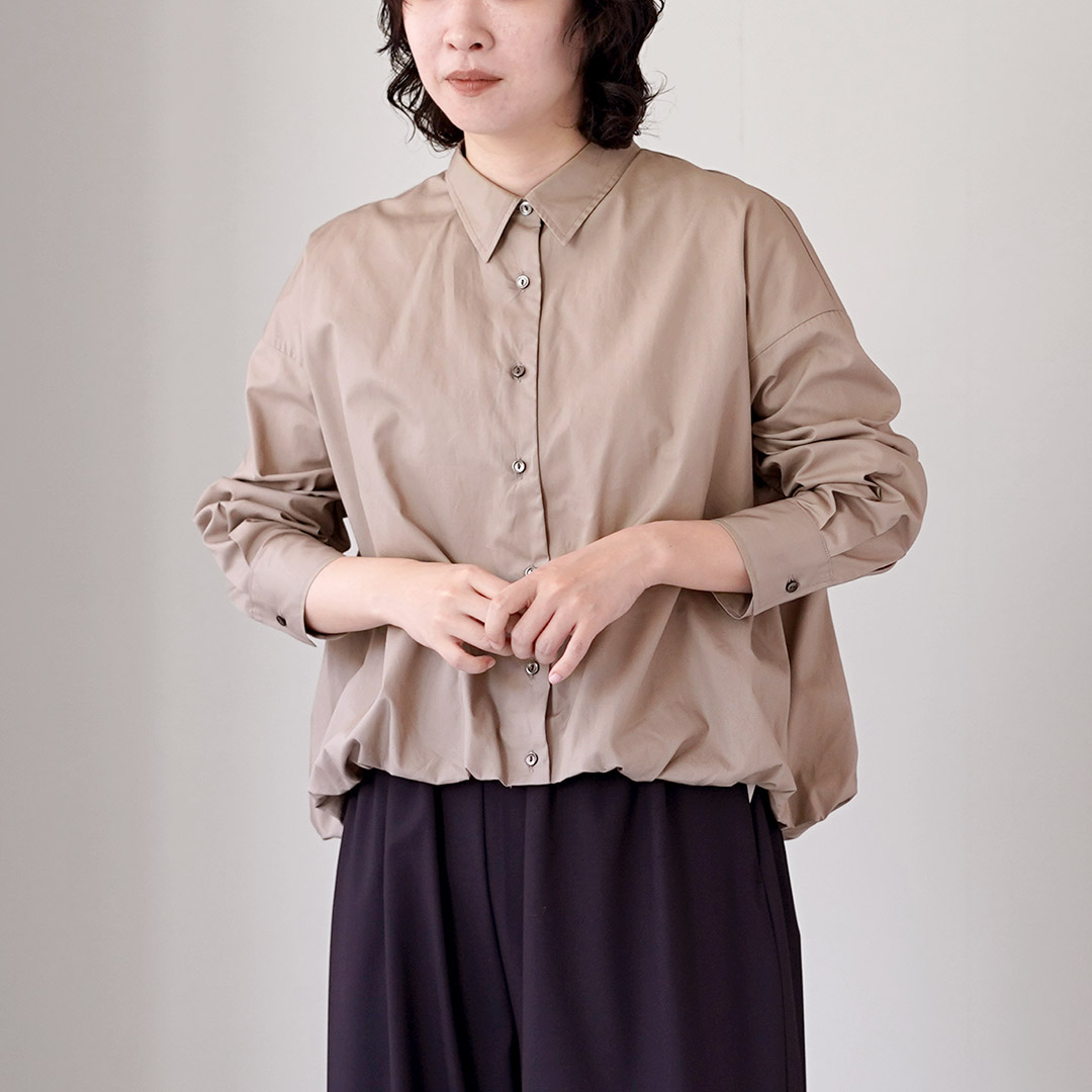 mizuiroind（ミズイロインド） ロングスリーブ バルーンシャツ 日本製