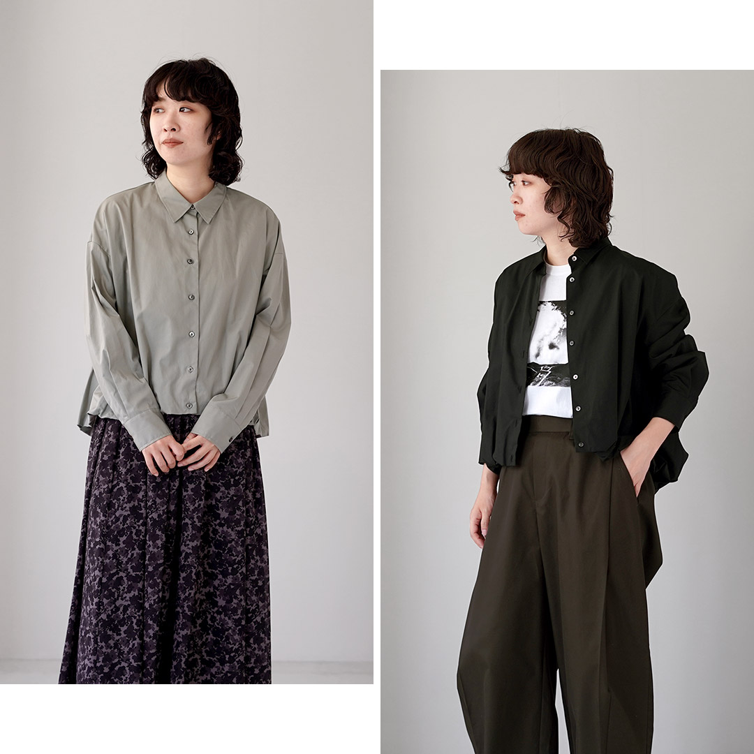 mizuiroind（ミズイロインド） ロングスリーブ バルーンシャツ 日本製