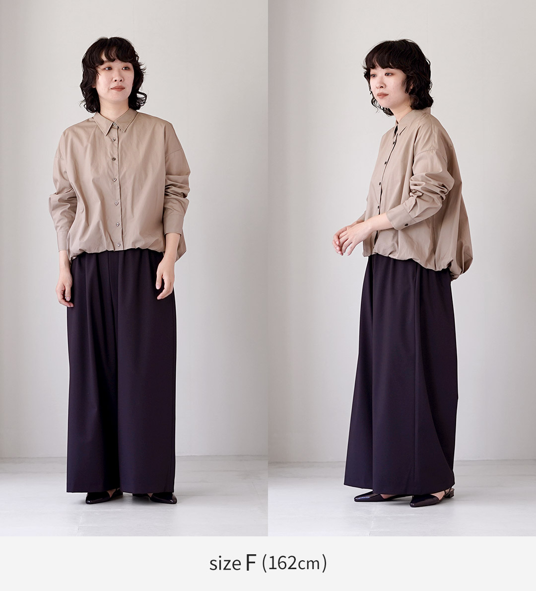 mizuiroind（ミズイロインド） ロングスリーブ バルーンシャツ 日本製