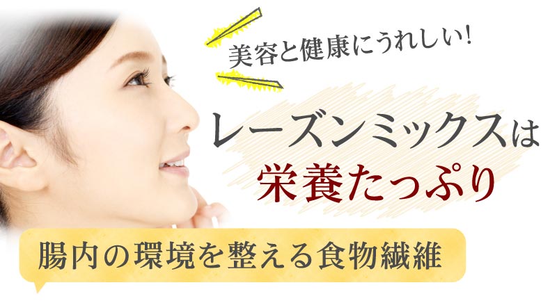 レーズンミックスは栄養たっぷり！腸内の環境を整える食物繊維が豊富