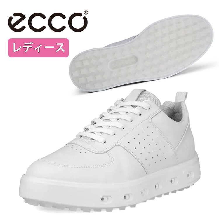 ECCOゴルフシューズ 白 サイズ43 26.5～27cmスパイクレスシューズ ecco エコー ゴルフ シューズ エススリー レース スパイクレス