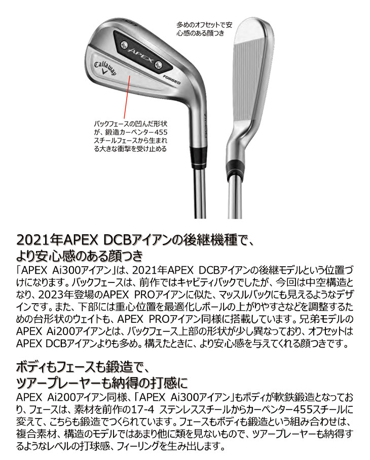 第一ゴルフカスタム】 キャロウェイ APEX Ai300 アイアン KBS TOUR C-TAPER LITE Cテーパーライト シャフト #5-Pw  (6本セット) : 24apexai300ir-14 : 第一ゴルフ - 通販 - Yahoo!ショッピング