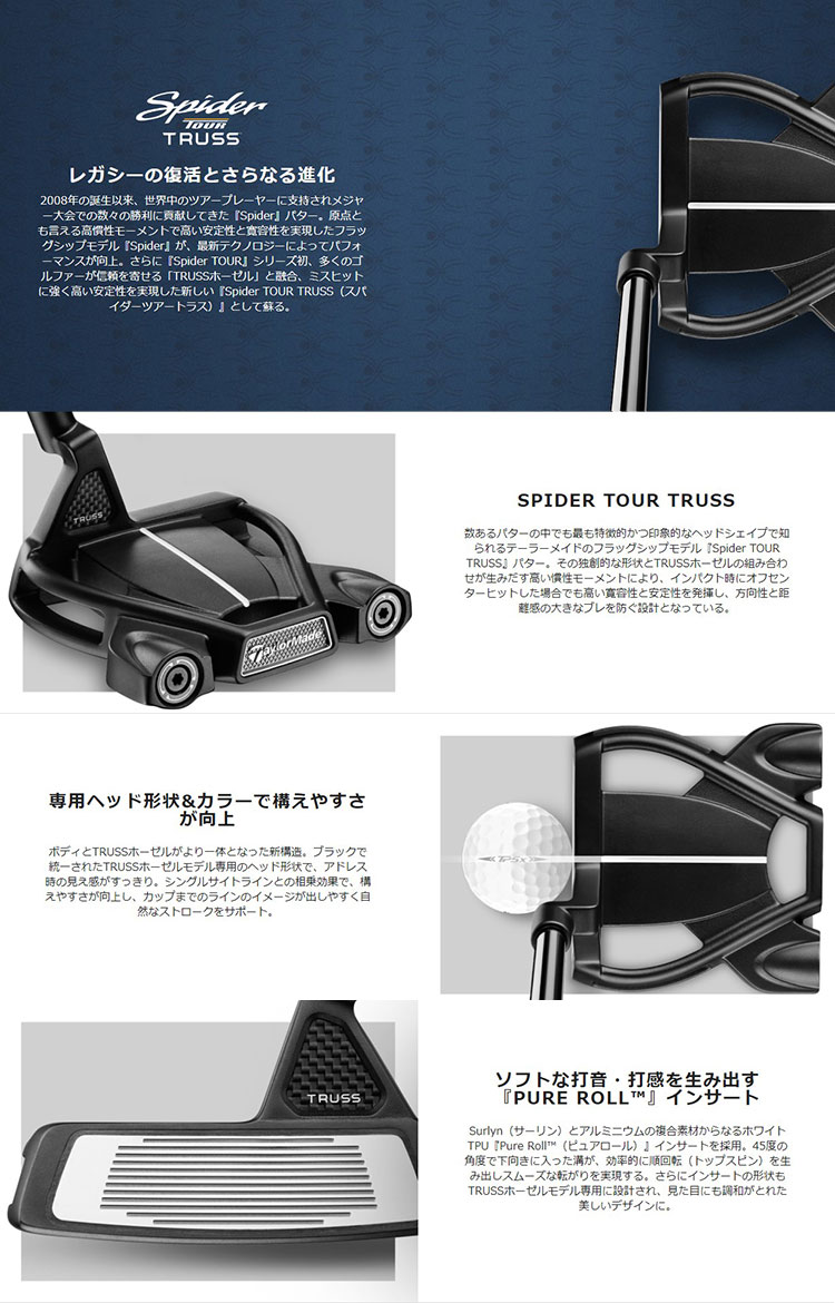 TaylorMade - スパイダー　TM2　パター　テーラーメイド Spider TOUR TRUSS TM2 トラスセンター アイスミント | Spider