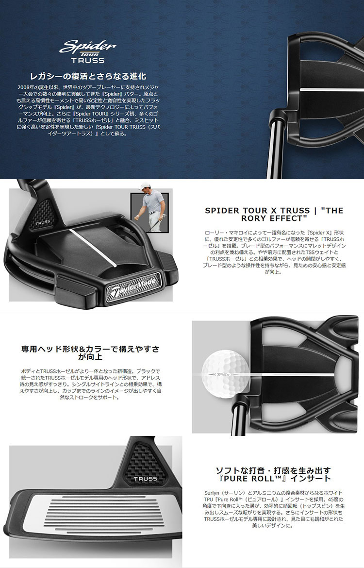 テーラーメイド スパイダー ツアー Z トラス TM1 パター マレット型 ヒールネック SPIDER TOUR Z TRUSS｜daiichigolf｜09