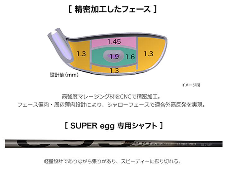 プロギア スーパーエッグ ユーティリティ SUPER egg 専用シャフト PRGR SUPER egg/高反発モデル｜daiichigolf｜09