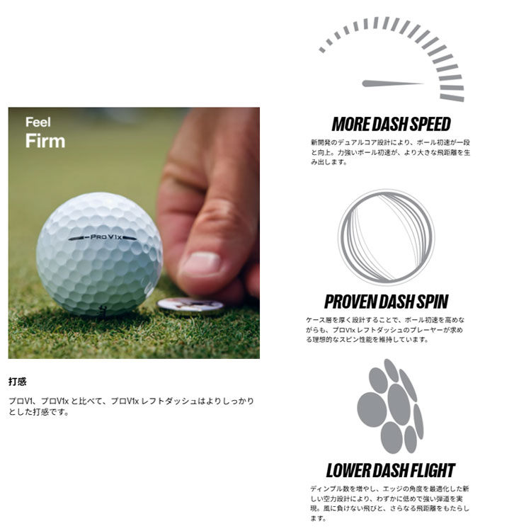 Titleist（タイトリスト） ゴルフボール プロ V1x レフトダッシュ