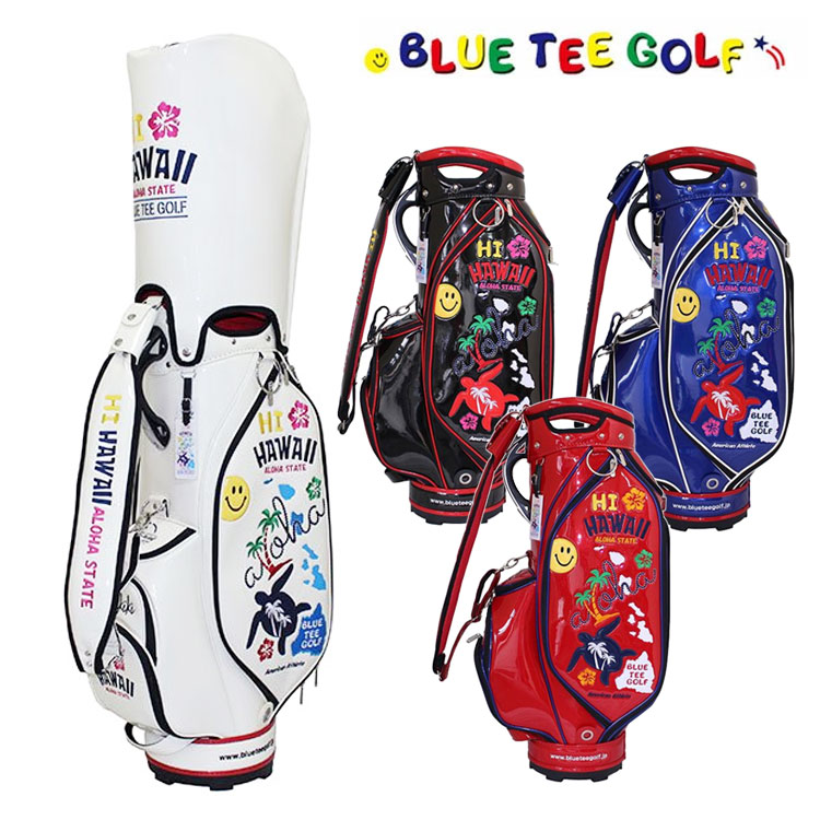 ブルーティーゴルフHI HAWAII エナメル キャディバッグ サービス品付き BLUE TEE GOLF（ブルーティーゴルフ） HI HAWAII エナメル キャディ