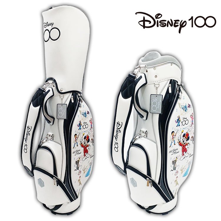 【数量限定】 Disney ディズニー 100周年 キャディバッグ 8.5型 D100 73220-400-000 ホワイト ゴルフ｜daiichigolf