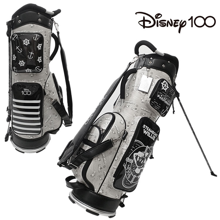 【数量限定】 Disney ディズニー 100周年 スタンド キャディバッグ 9型 D100 73220-400-001 モノクロ ゴルフ