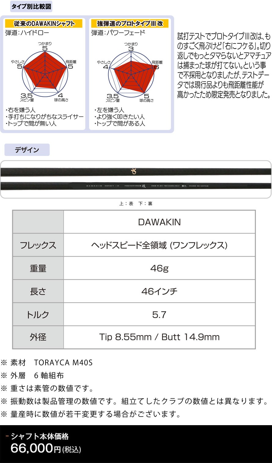 スリーブ付きシャフト】ムジーク muziik スリーブ DAWAKIN(ダワキン