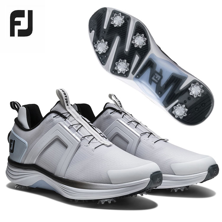 �t�b�g�W���C FJ �S���t�V���[�Y �����Y �n�C�p�[�t���b�N�X �{�A MEN'S FOOTJOY HYPERFLEX BOA 55490 �z���C�g/�u���[ �\�t�g�X�p�C�N
