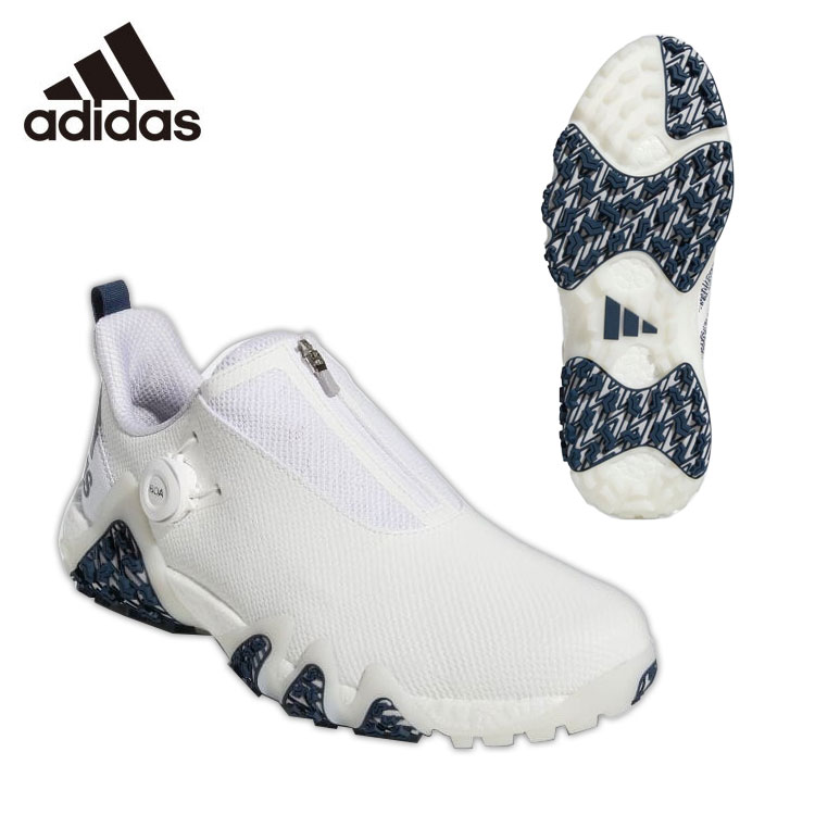 アディダス adidas コードカオス 22 ボア LVL63 GX3938 CODECHAOS BOA  フットウェアホワイト/クルーネイビー/クリスタルホワイト ゴルフシューズ スパイクレス