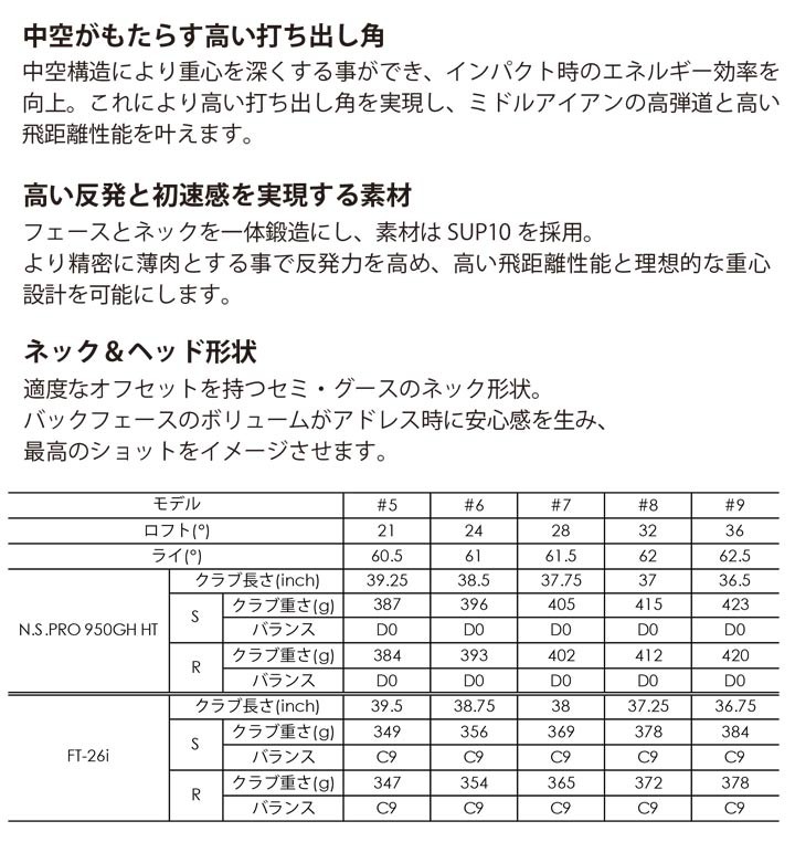 アイアンは フォーティーン 第一ゴルフ 通販 Paypayモール Hi540forgedアイアン Ft 26iカーボンシャフト 3本