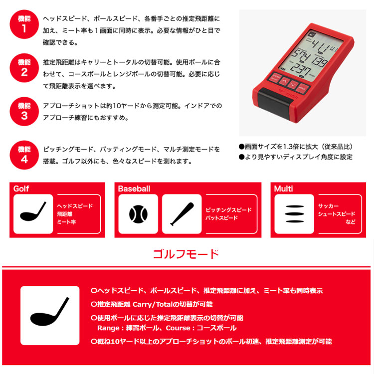 プロギア マルチスピード測定器 レッドアイズポケット HS-130 PRGR RED EYES POCKET 飛距離測定 GM044 ゴルフ 関連画像2