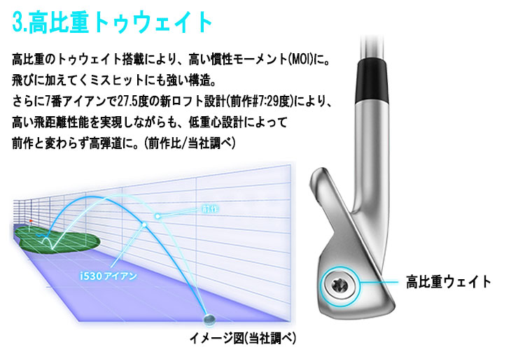 【メーカーカスタム】 ピン i530 アイアン N.S.PRO モーダス3 TOUR 120 シャフト PING i530｜daiichigolf｜07