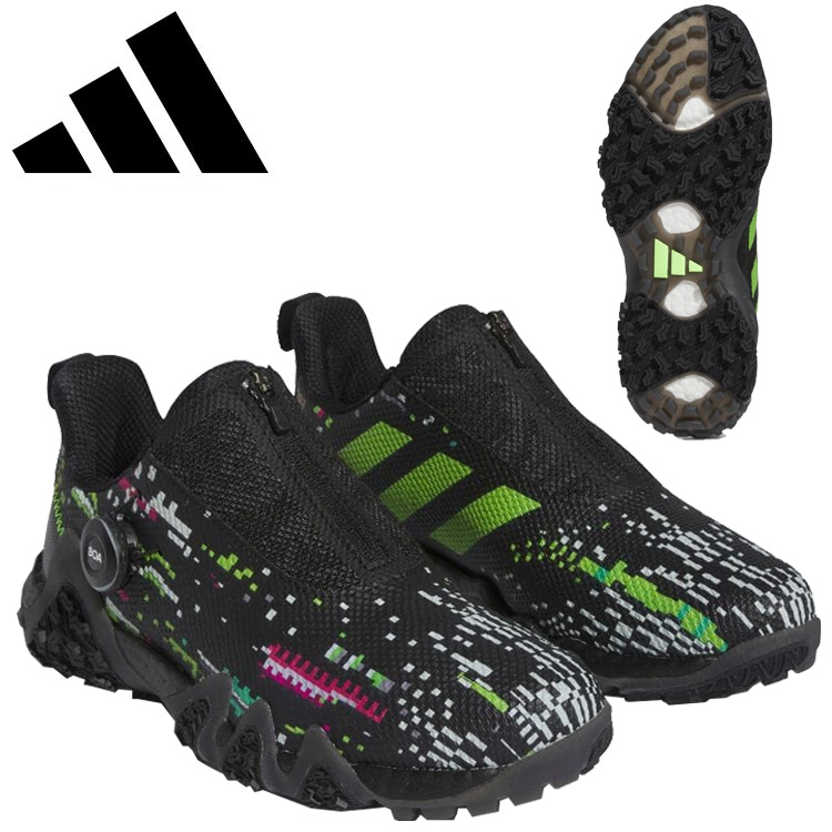 アディダス adidas コードカオス 22 ボア グリッチ IE2148 CODECHAOS BOA GL GOLF コアブラック/ルシッドレモン/コアブラック ゴルフシューズ スパイクレス｜daiichigolf