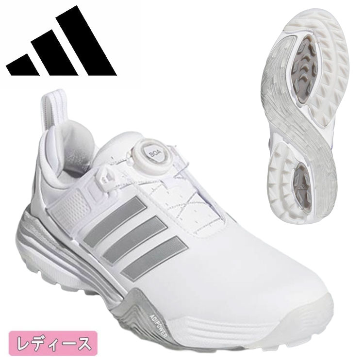 【レディース】 アディダス adidas ゴルフシューズ アディパワー 26 BOA スパイクレス ホワイト/シルバー/グレー OPJ12 JP8385