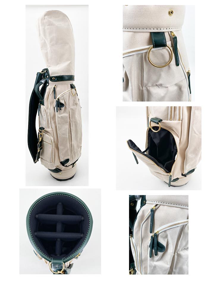考英舎 キャディバッグ 9型 3.5kg ハンドメイド 板垣 帆布 C/Bag 生成