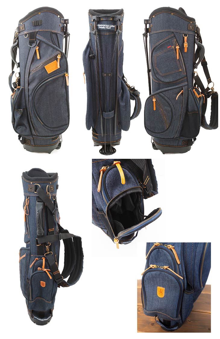 京谷 ラヘラ スタンドバッグ L-510 藍色 デニム キャディバッグ