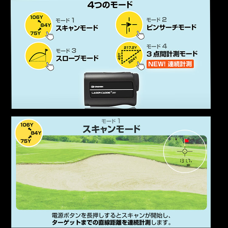 GREENON（グリーンオン） レーザーキャディー LB01 レーザー距離測定器