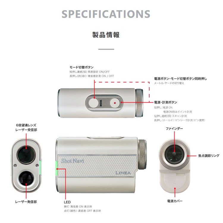 ShotNavi（ショットナビ） リネア Shot Navi LINEA レーザー距離計測器
