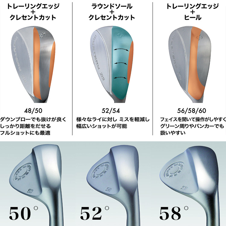 スチールシャフト】ミステリー 235MF ウェッジ mistery 48°〜60° 黒