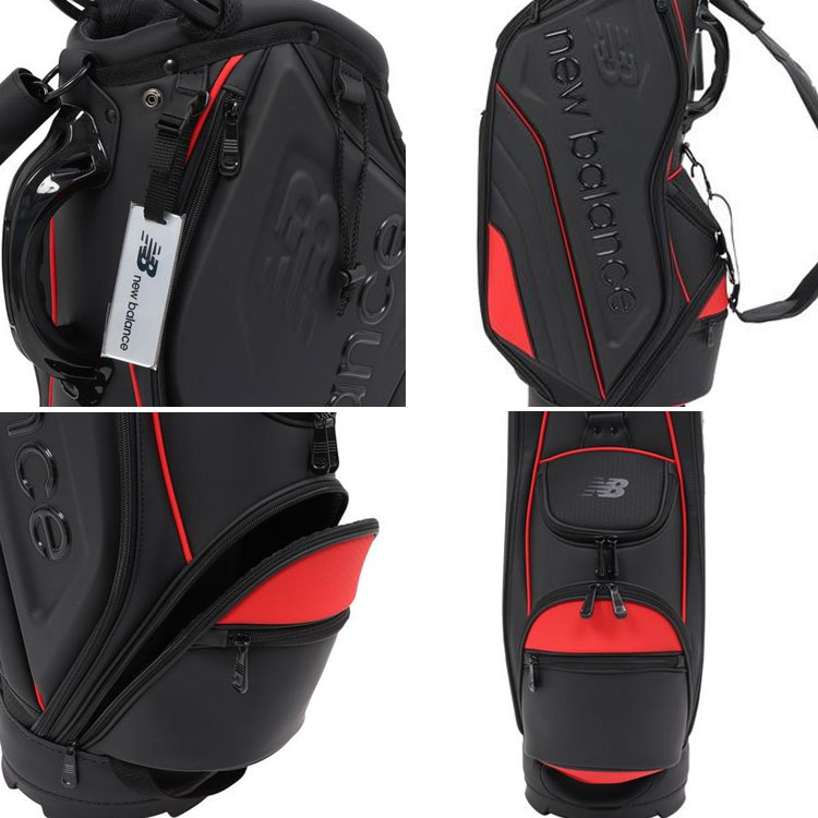 ニューバランス　キャディバッグ　ブラック　9型　4分割　カートバッグ　レザー調 New Balance Golf（ニューバランスゴルフ） ニューバランス カート